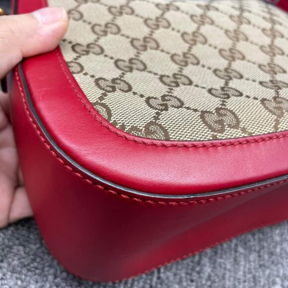 100% Authentic Gucci Lady Web Leather Shoulder Bag - Picture 9 of 15